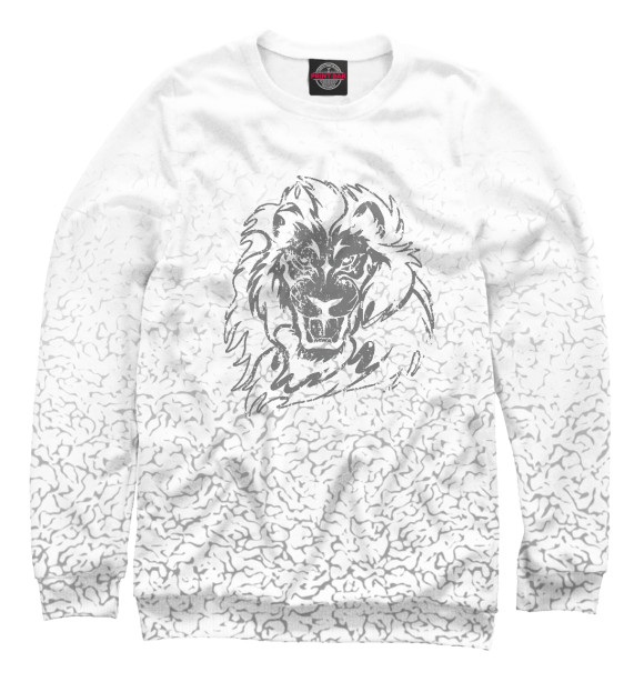Свитшот для девочек с изображением Soul of a lion black цвета Белый