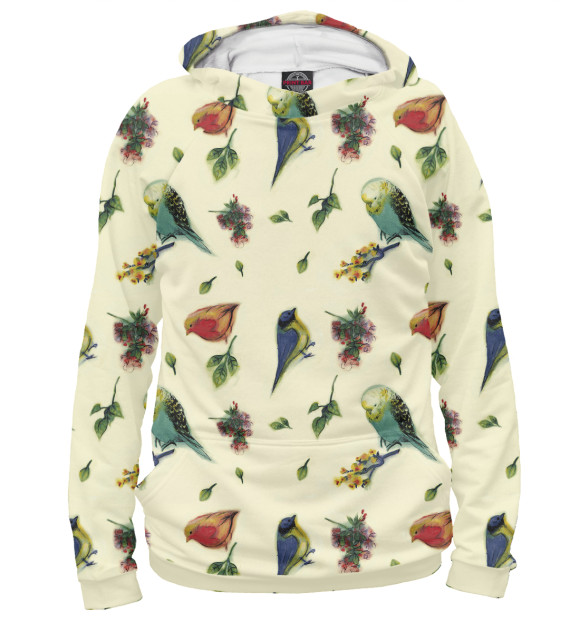 Женское худи с изображением Spring Forest цвета Белый