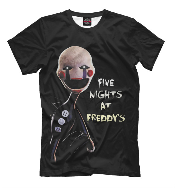 Мужская футболка с изображением Five Nights  at Freddy's цвета Белый