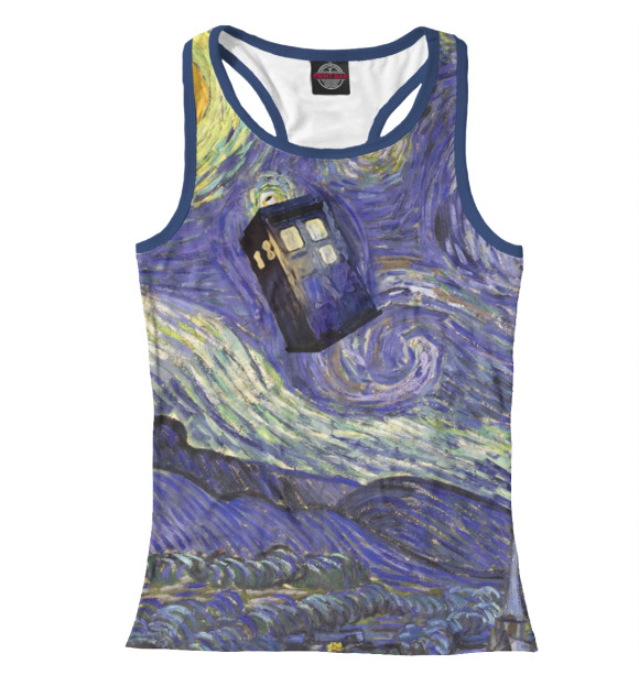 Женская майка-борцовка с изображением Van Gogh цвета Белый