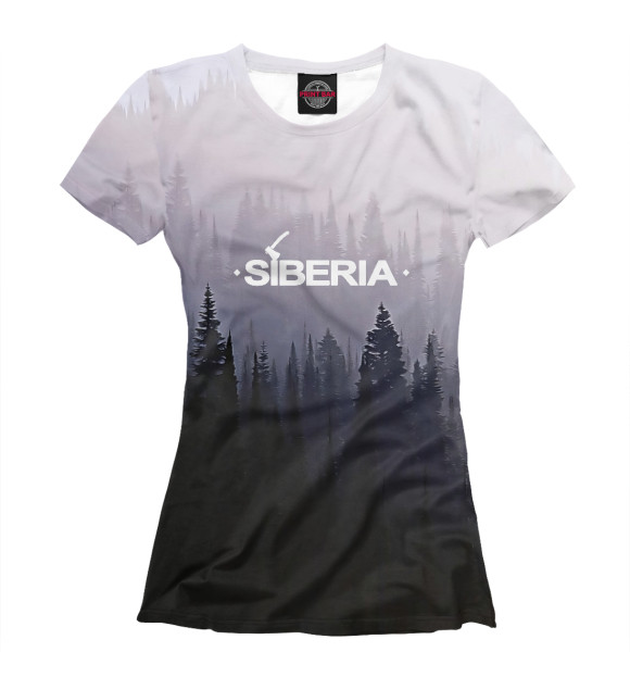 Футболка для девочек с изображением SIBERIA цвета Белый