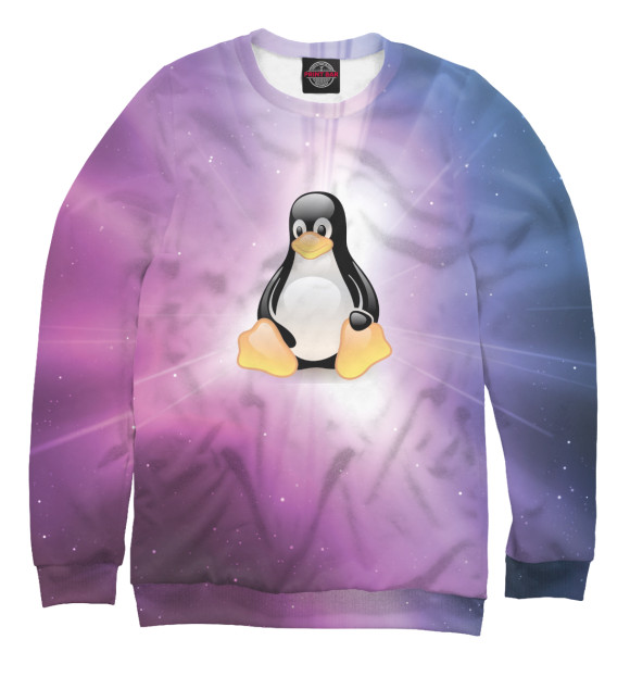 Свитшот для мальчиков с изображением Linux цвета Белый