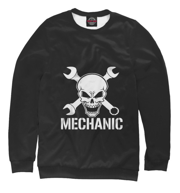 Свитшот для девочек с изображением Mechanic цвета Белый