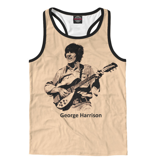 Мужская майка-борцовка с изображением George Harrison цвета Белый