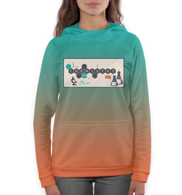 Женское худи с изображением Химия цвета Белый