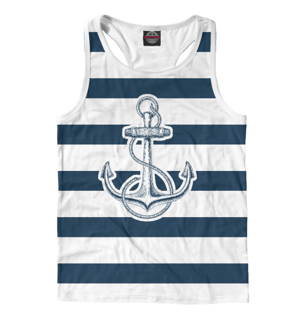 Мужская майка-борцовка с изображением Капитан цвета Белый