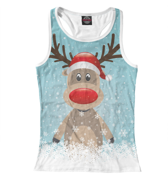 Женская майка-борцовка с изображением Rudolf цвета Белый