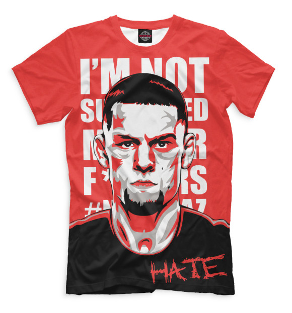 Футболка для мальчиков с изображением Нейт Диас цвета Темно-розовый