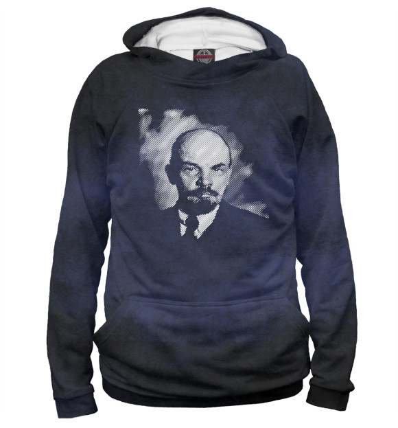 Мужское худи с изображением Vladimir Lenin цвета Белый
