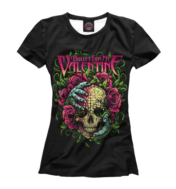 Женская футболка с изображением Bullet for My Valentine цвета Белый