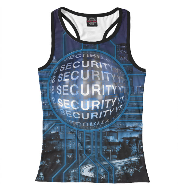 Женская майка-борцовка с изображением Информационная безопасность цвета Белый