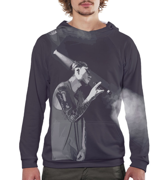 Мужское худи с изображением Скриптонит цвета Белый