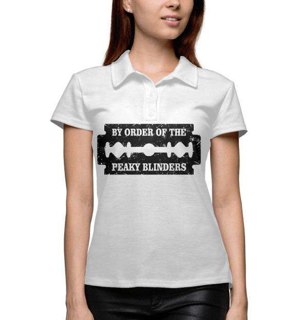 Женское поло с изображением По приказу Острых Козырьков цвета Белый