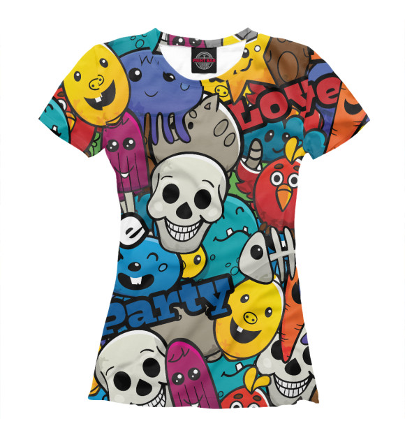 Женская футболка с изображением Психоделика цвета Белый