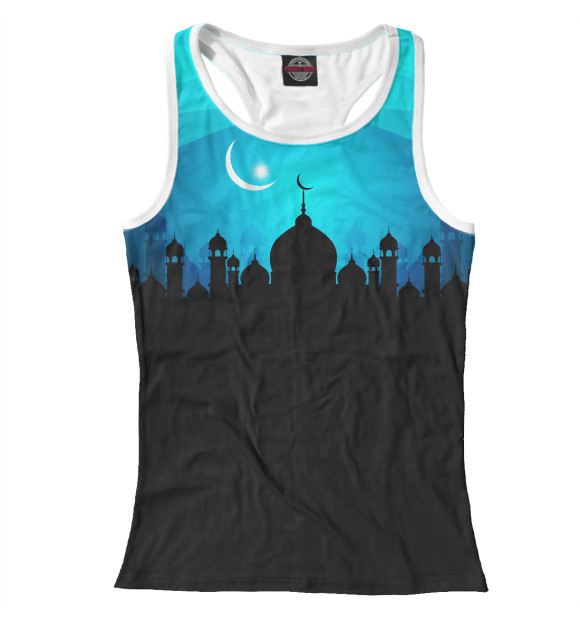 Женская майка-борцовка с изображением Казахстан цвета Белый