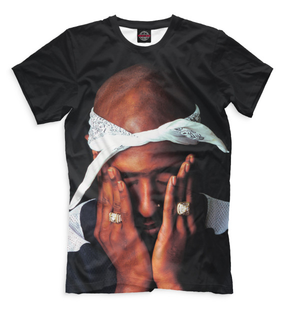 Футболка для мальчиков с изображением 2Pac цвета Черный