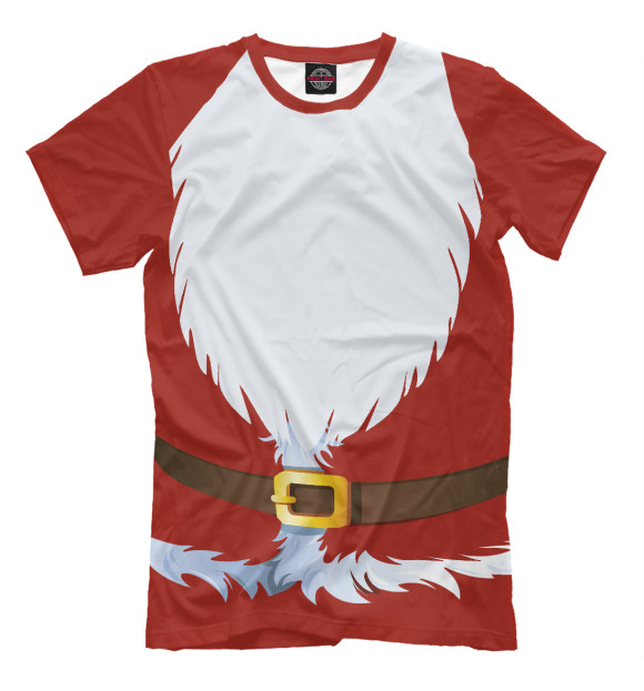 Мужская футболка с изображением Дед Мороз цвета Молочно-белый