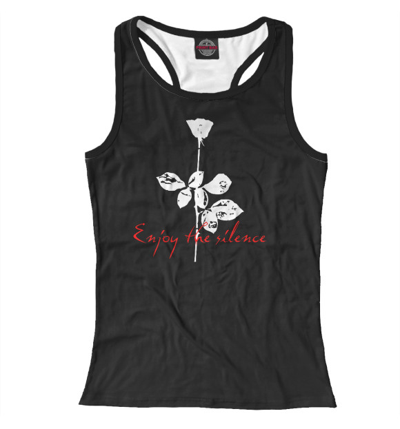 Женская майка-борцовка с изображением Enjoy the silence цвета Белый