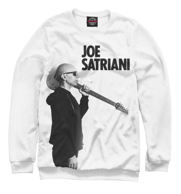 Мужской свитшот с изображением Joe Satriani цвета Белый