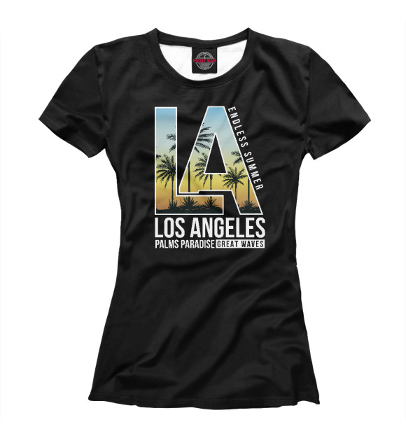 Женская футболка с изображением Los Angeles цвета Белый