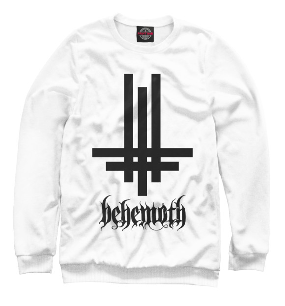 Свитшот для мальчиков с изображением Behemoth. Tri Cross цвета Белый
