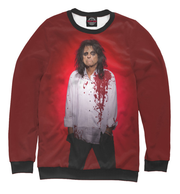 Свитшот для девочек с изображением Alice Cooper цвета Белый