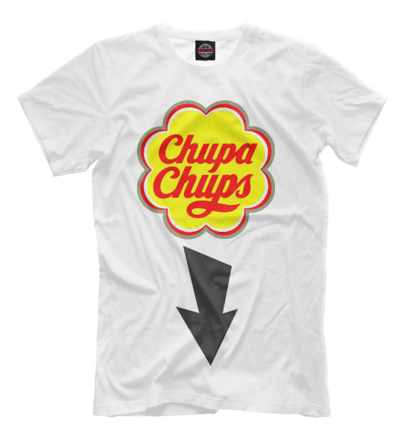 Футболка для мальчиков с изображением Вниз цвета Молочно-белый