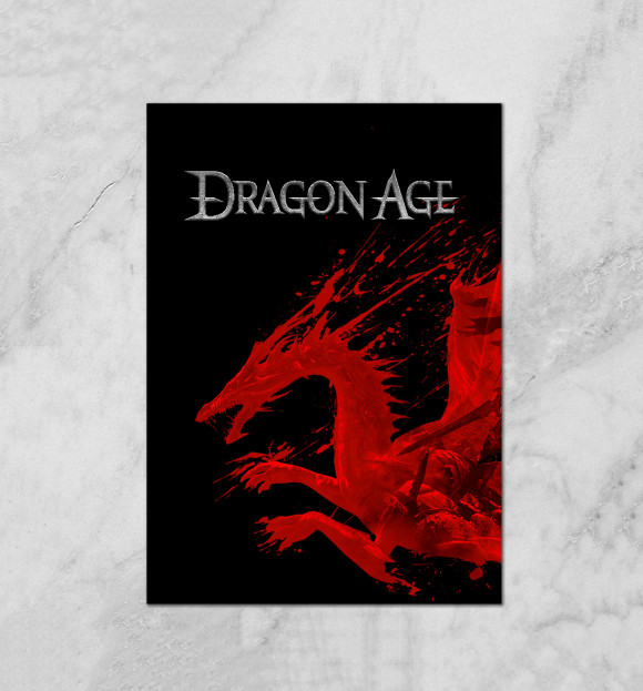 Плакат с изображением Dragon Age цвета Белый