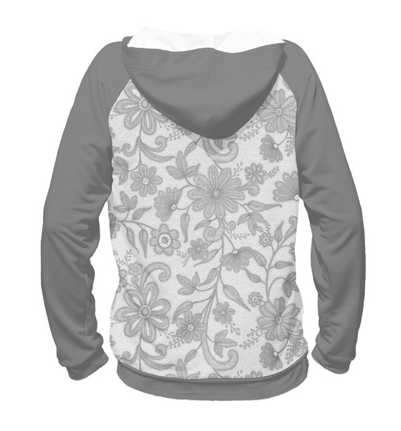 Мужское худи с изображением Кружева цвета Белый