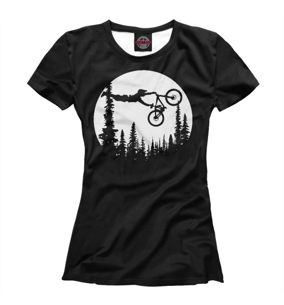 Женская футболка с изображением MTB Moon цвета Белый