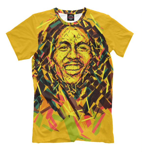 Мужская футболка с изображением Bob Marley цвета Молочно-белый