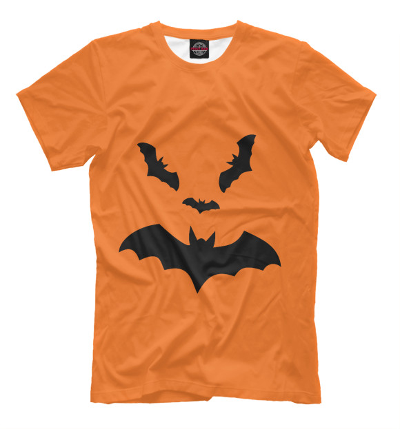 Мужская футболка с изображением Летучие мыши цвета Оранжевый