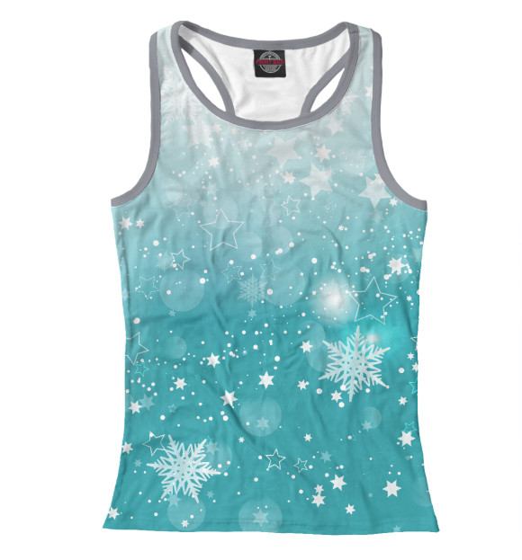 Женская майка-борцовка с изображением Снежинки цвета Белый