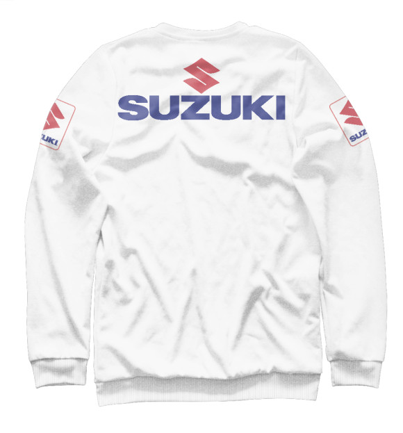 Мужской свитшот с изображением Suzuki цвета Белый