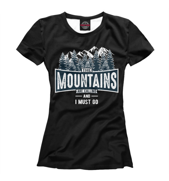 Футболка для девочек с изображением The Mountains цвета Белый