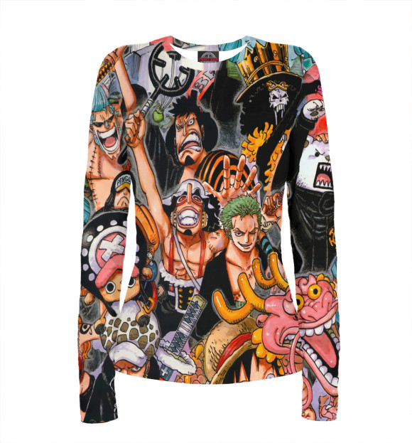 Женский лонгслив с изображением One Piece цвета Белый