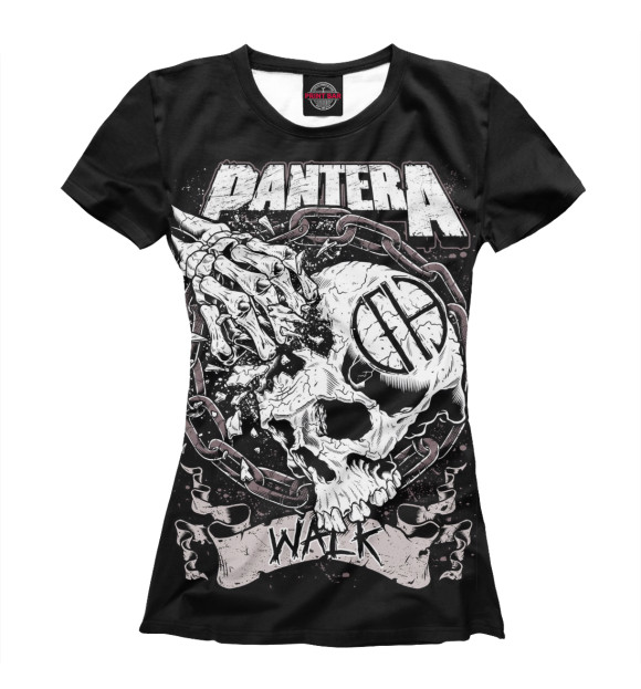 Женская футболка с изображением Pantera Walk цвета Белый
