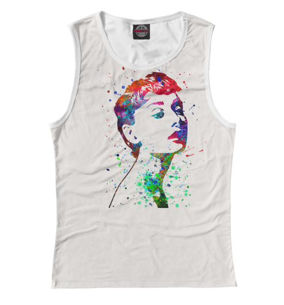 Женская майка с изображением Одри Хепберн цвета Белый