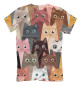Мужская футболка Мультяшные кошки