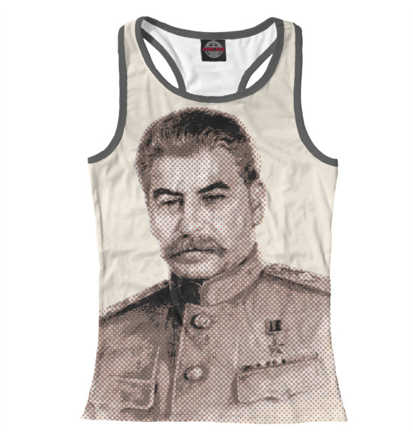 Женская майка-борцовка с изображением Сталин цвета Белый