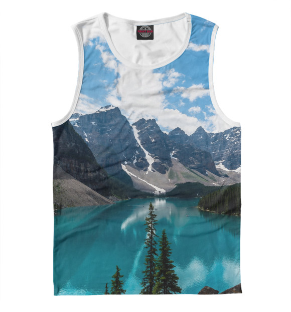 Майка для мальчика с изображением Озеро цвета Белый