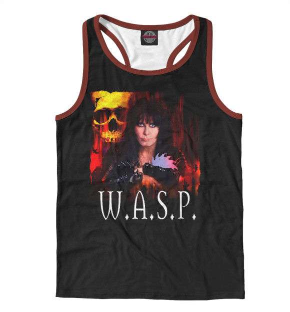 Мужская майка-борцовка с изображением W.A.S.P. band цвета Белый