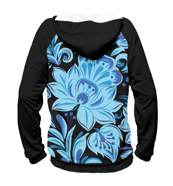 Женское худи с притом Blue ice цвета Белый Женское худи с изображением Blue ice цвета Белый