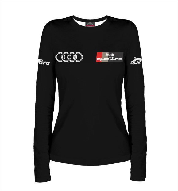 Женский лонгслив с изображением Audi Quattro цвета Белый