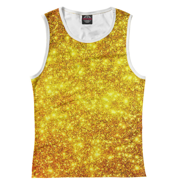 Майка для девочки с изображением Золотой блеск цвета Белый