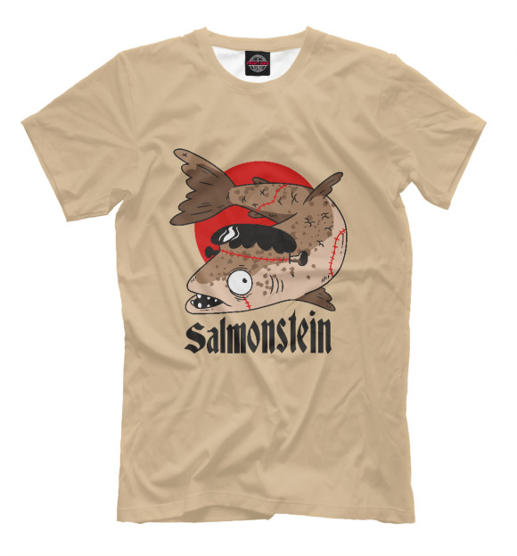 Мужская футболка с изображением Salmonstein цвета Белый