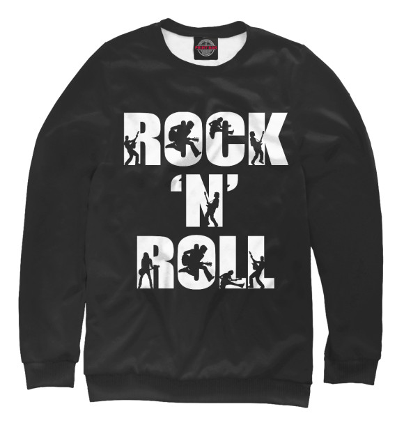Мужской свитшот с изображением Rock 'n' Roll цвета Белый