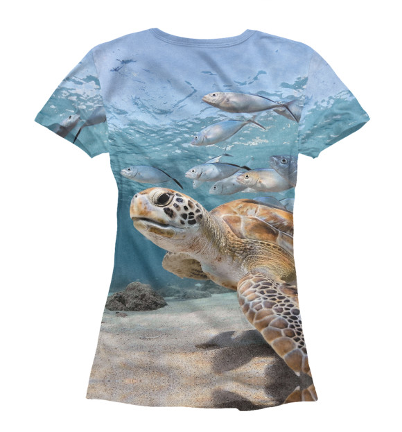 Футболка для девочек с изображением Морская черепаха цвета Белый