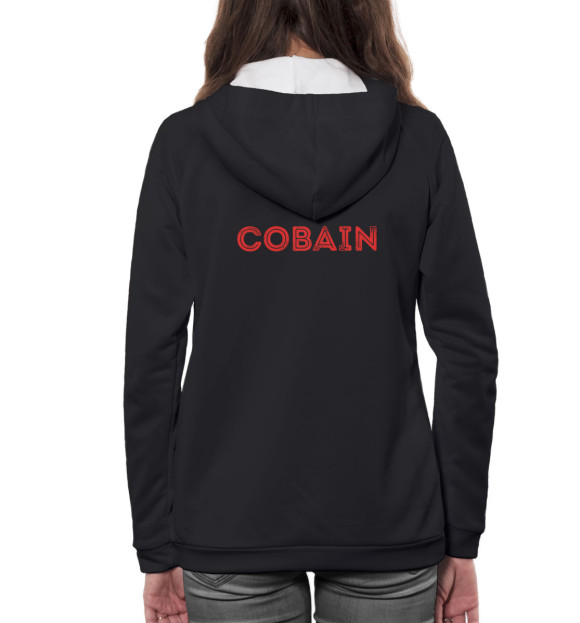 Женское худи с изображением Kurt Cobain цвета Белый