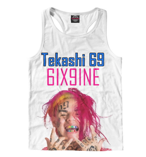 Мужская майка-борцовка с изображением Tekashi69 цвета Белый